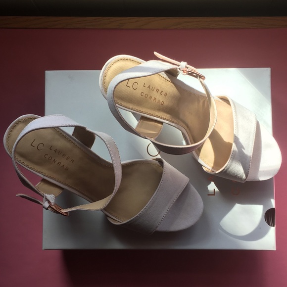 LC Lauren Conrad Pink Bow Open Toed Heels 9.5 - Picture 3 of 5